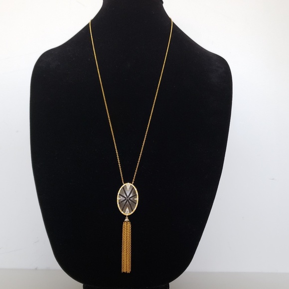 Freida Rothman 14K Plate Sterling Silver Tassel Pendant Necklace - Picture 4 of 9